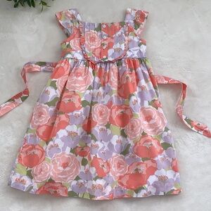 Janie and Jack Floral Dress 6 EUC Orange & Lavender